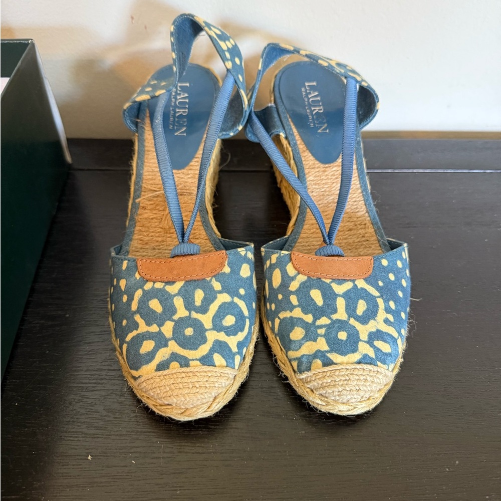 Ralph Lauren Charlie Navy Elastic Wedge